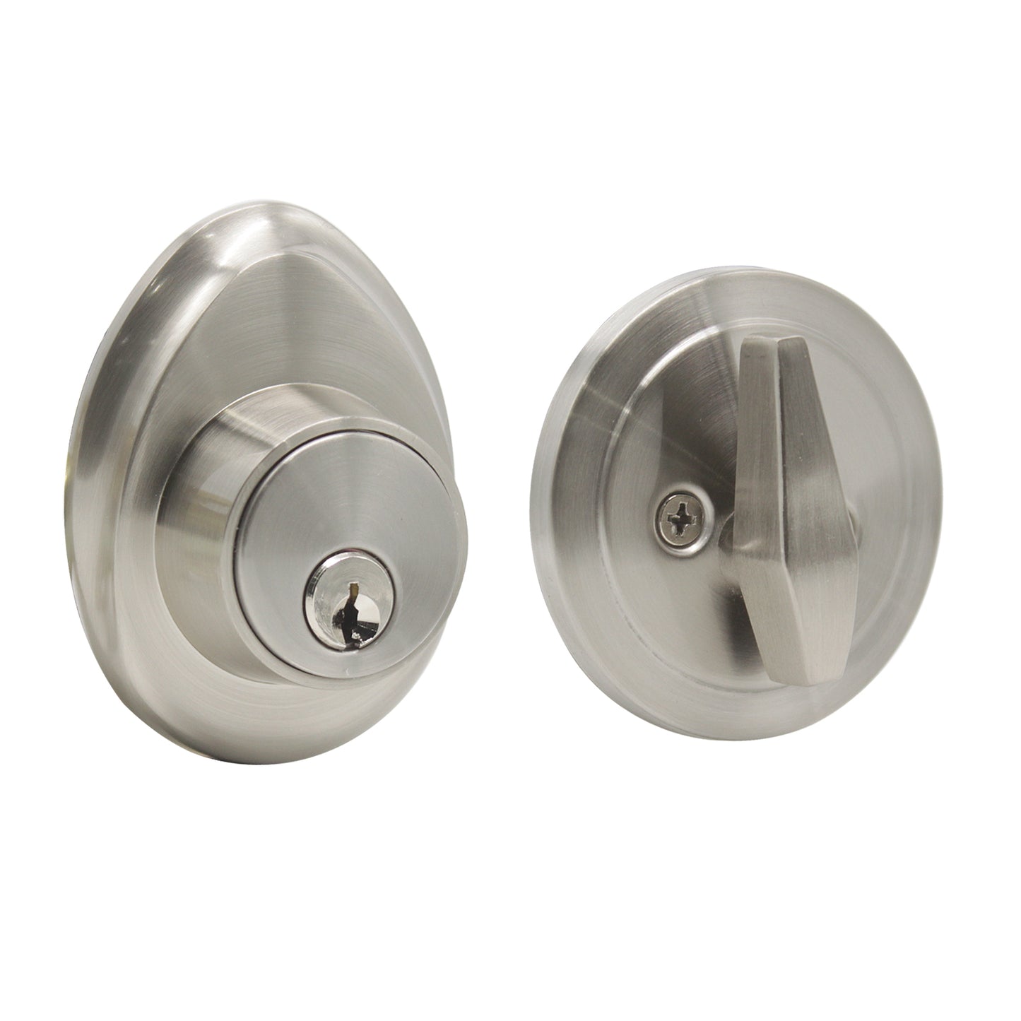 Single Cylinder Deadbolt Locks Satin Nickel Finish - Probrico