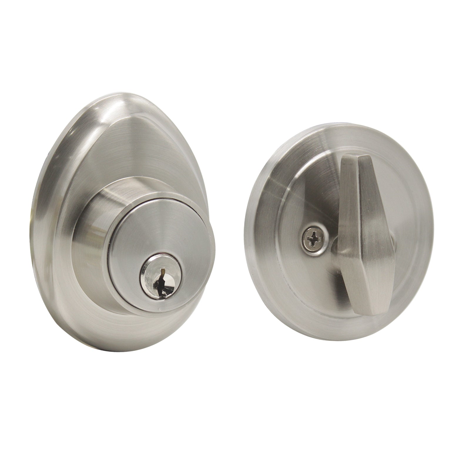 Single Cylinder Deadbolt Locks Satin Nickel Finish - Probrico