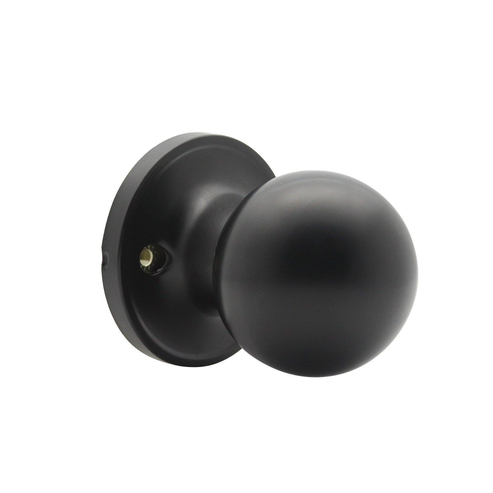 Round Ball Knobs Keyed Alike/Keyed Entry/Privacy/Passage/Dummy Door Lock Knob, Black Finish DL607BK